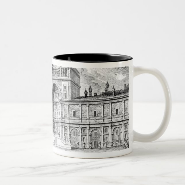 Das belvedere-Gericht in Vatikan Rom Zweifarbige Tasse (Rechts)
