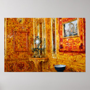 Das Bernsteinzimmer im Katharinenpalast, Russland Poster