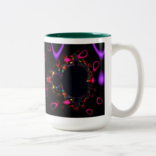 Das berühmte Full Mandelbrot Set Fraktal Art Zweifarbige Tasse (Rechts)