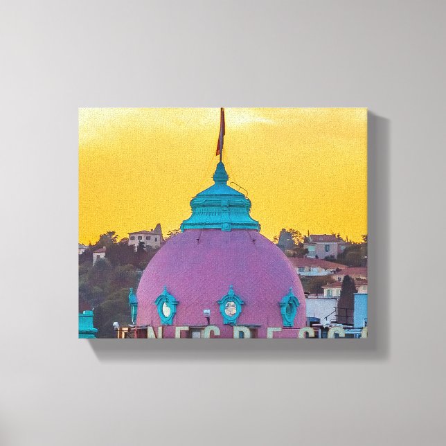 Das berühmte Luxushotel Negresco in Nizza Leinwanddruck (Vorderseite)