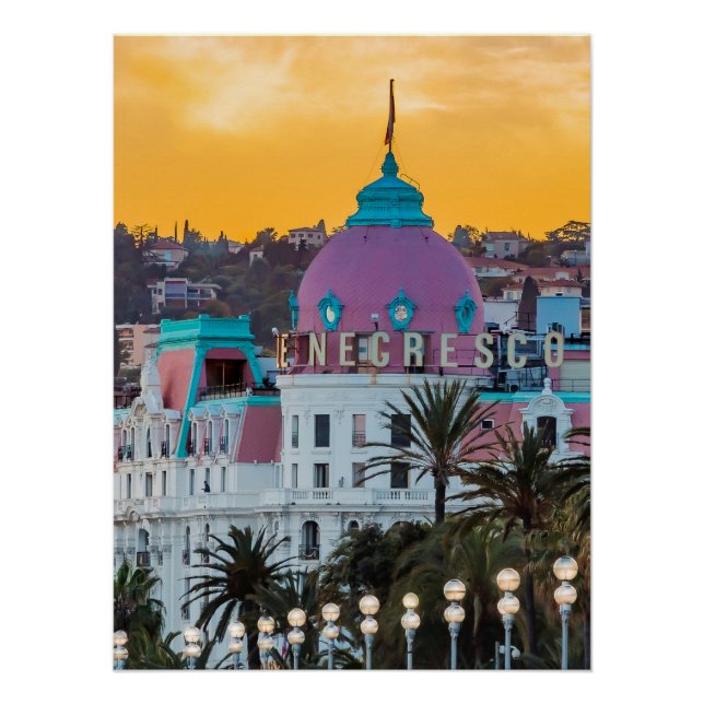 Das berühmte Luxushotel Negresco in Nizza Poster (Vorderseite)