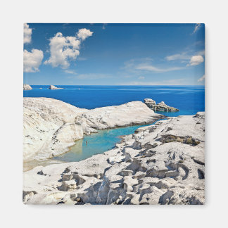 Das berühmte Sarakiniko in Milos, Griechenland Magnet