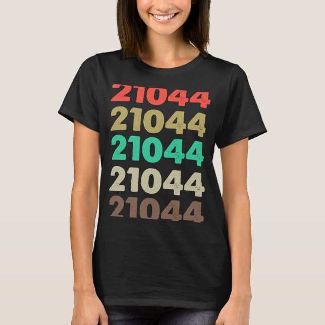 Das besagt 21044 Retro Zip-Code Zipcode 21044 T-Shirt (Vorderseite)