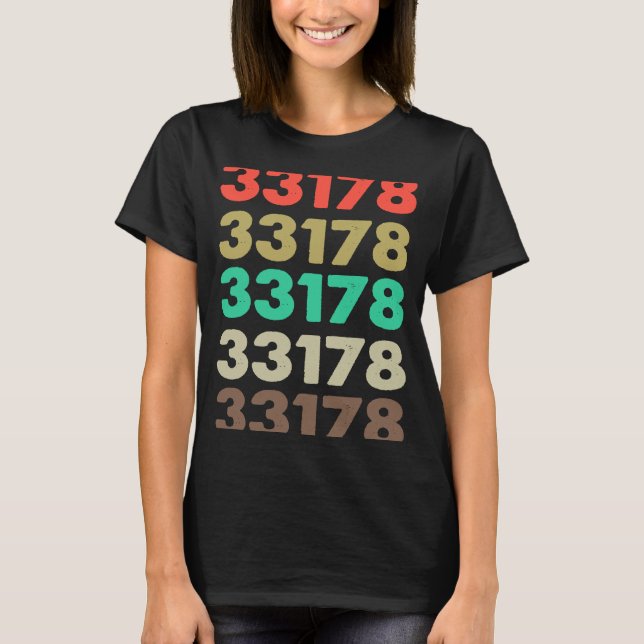 Das besagt 33178 Retro Zip-Code Zipcode 33178 T-Shirt (Vorderseite)