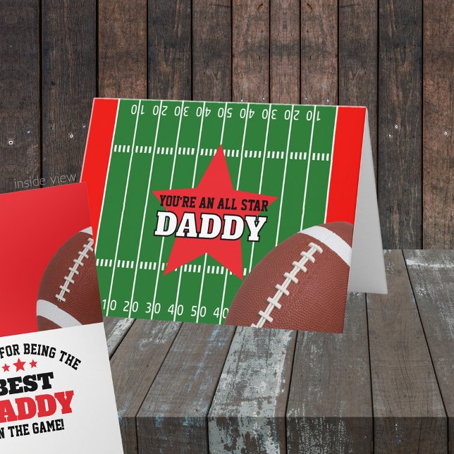 Das Beste am Personalisierten Game Football-Gesche Karte (All Star Best in the Game Folding Greeting Card for Dad, Grandpa, Coach or anyone!  Great for Father)