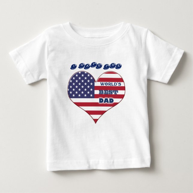 Das beste amerikanische Flaggenherz der Welt für V Baby T-shirt (Vorderseite)