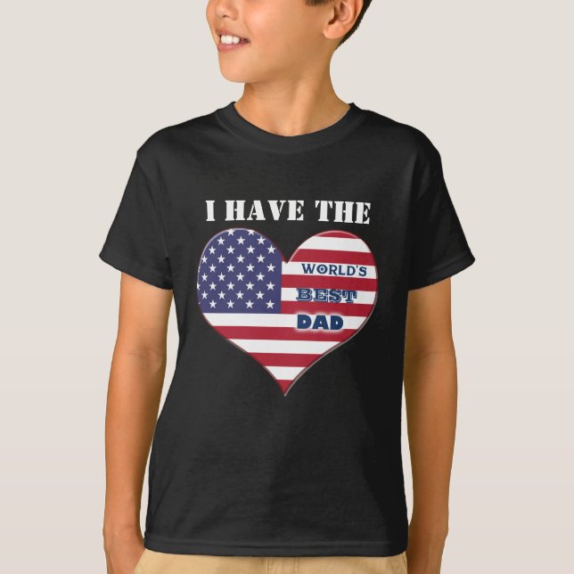 Das beste amerikanische Flaggenherz der Welt für V T-Shirt (Vorderseite)