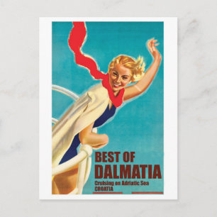 Das Beste aus Dalmatien, Kroatien, Mädchen auf ein Postkarte