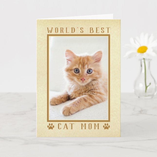 Das beste Cat Mama Gold Mother Day Foto der Welt Karte (Kleine Pflanze)