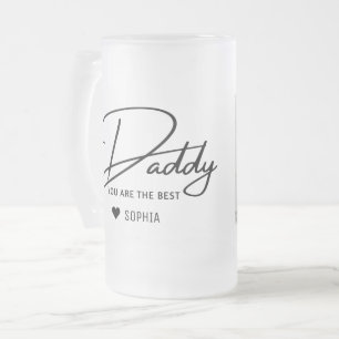 Das beste Daddy-Foto je Vatertag Personalisiert Mattglas Bierglas