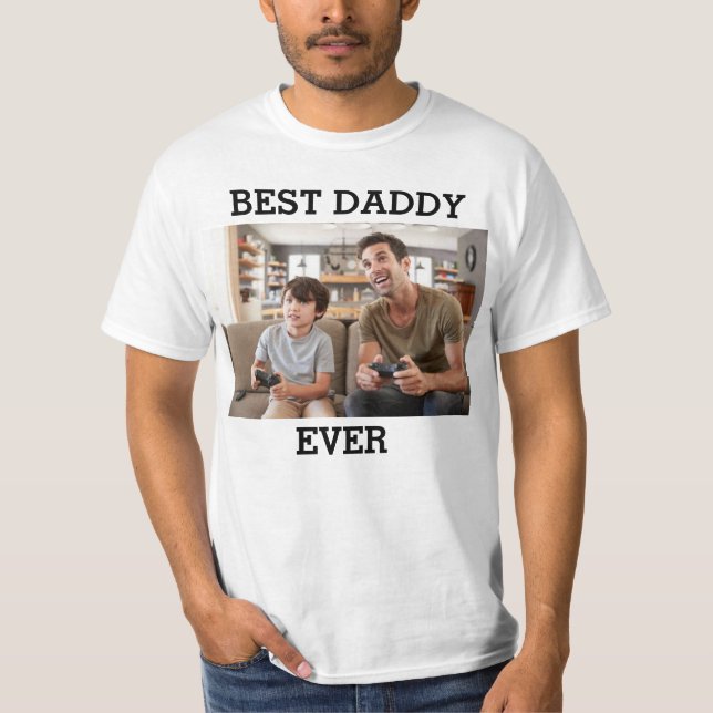 Das beste Daddy je Foto kreiert Ihren eigenen Vate T-Shirt (Vorderseite)