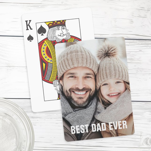 Das beste Foto für Vater Spielkarten (Best dad ever father's day photo poker cards)