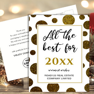 Das Beste für das Neujahrsgeschäft Modernes Gold Postkarte