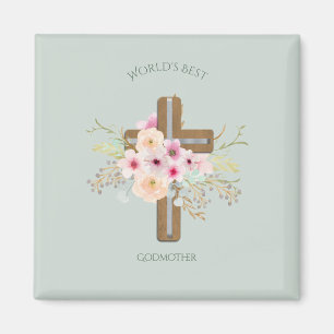 Das beste Geschenk der GODMOTHER-Welt - Blumenkreu Magnet