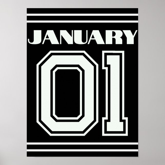 Das beste Geschenk für Geburtstag 1. Januar Poster (Vorne)