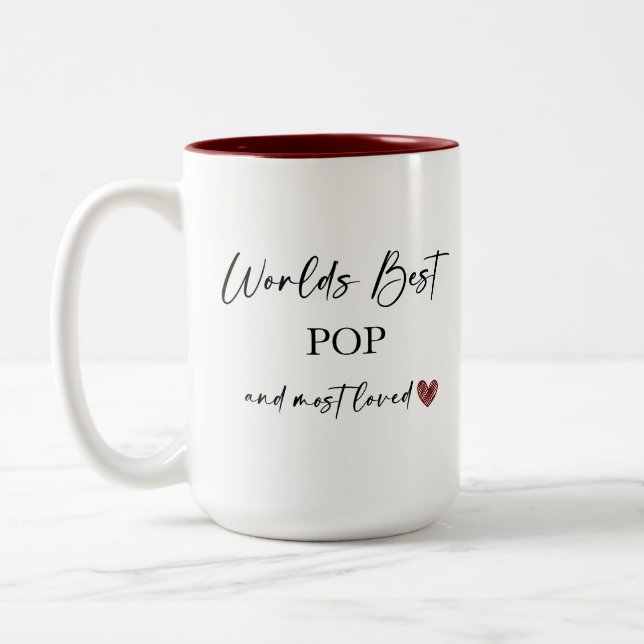 Das beste Geschenk für Pop und Fotos der Welt Zweifarbige Tasse (Links)