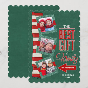 Das Beste Geschenk ist die Family Green Chalkboard Feiertagskarte
