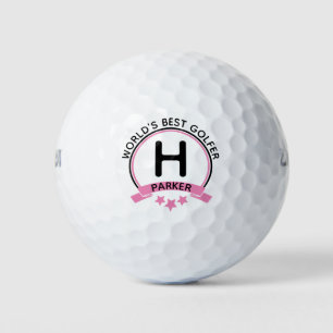 Das beste Golfer-Pink-Personalisierte Monogramm de Golfball
