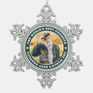 Das beste Grand Modern Star Custom Foto der Welt Schneeflocken Zinn-Ornament