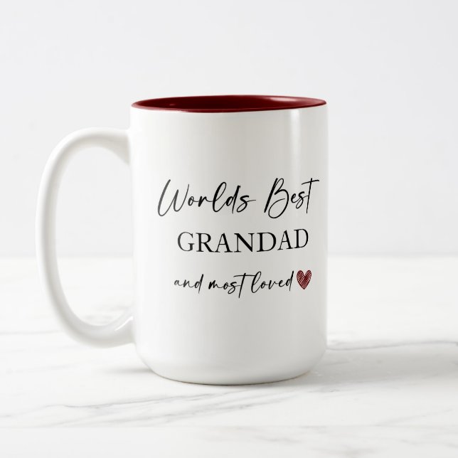 Das beste Grandad der Welt und das liebste Foto Zweifarbige Tasse (Links)