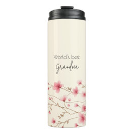 Das beste Grandma der Welt - Pastel und Blumen Per Thermosbecher