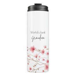 Das beste Grandma der Welt - Pastel und Blumen Per Thermosbecher