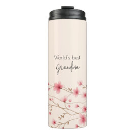 Das beste Grandma der Welt - Pastel und Blumen Per Thermosbecher
