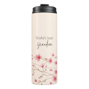 Das beste Grandma der Welt - Pastel und Blumen Per Thermosbecher