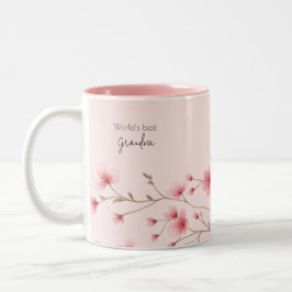 Das beste Grandma der Welt - Pastel und Blumen Per Zweifarbige Tasse