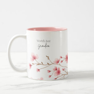 Das beste Grandma der Welt - Pastel und Blumen Per Zweifarbige Tasse