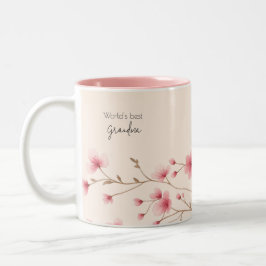 Das beste Grandma der Welt - Pastel und Blumen Per Zweifarbige Tasse