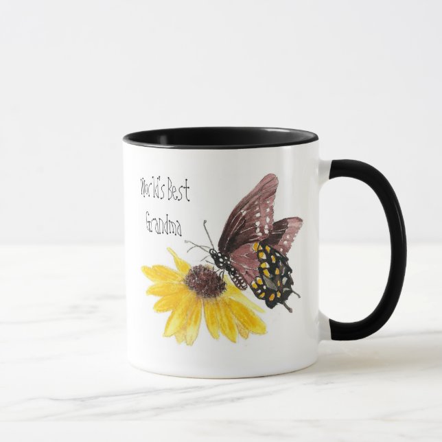 Das beste Grandma-Schmetterling der Welt, Blume-Gä Tasse (Rechts)