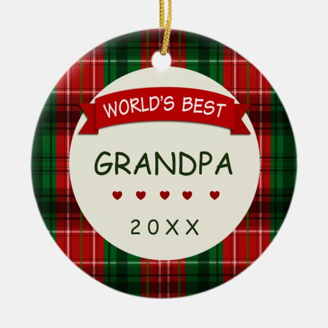 Das beste Grandpa der Welt (irgendein Name) Keramik Ornament (Vorne)