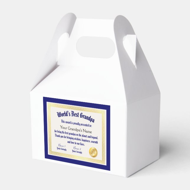 Das beste Grandpa-Zertifikat der modernen Funny Wo Geschenkschachtel (Vorderseite)