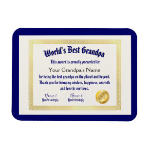 Das beste Grandpa-Zertifikat der modernen Funny Wo Magnet