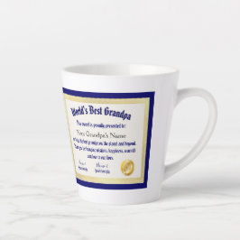 Das beste Grandpa-Zertifikat der modernen Funny Wo Milchtasse