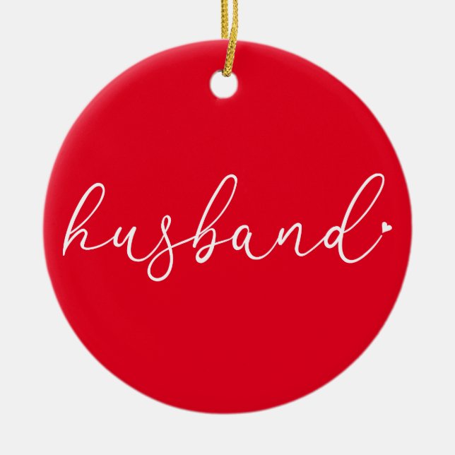 Das beste Husband der Welt - Definition-Script rot Keramik Ornament (Vorne)