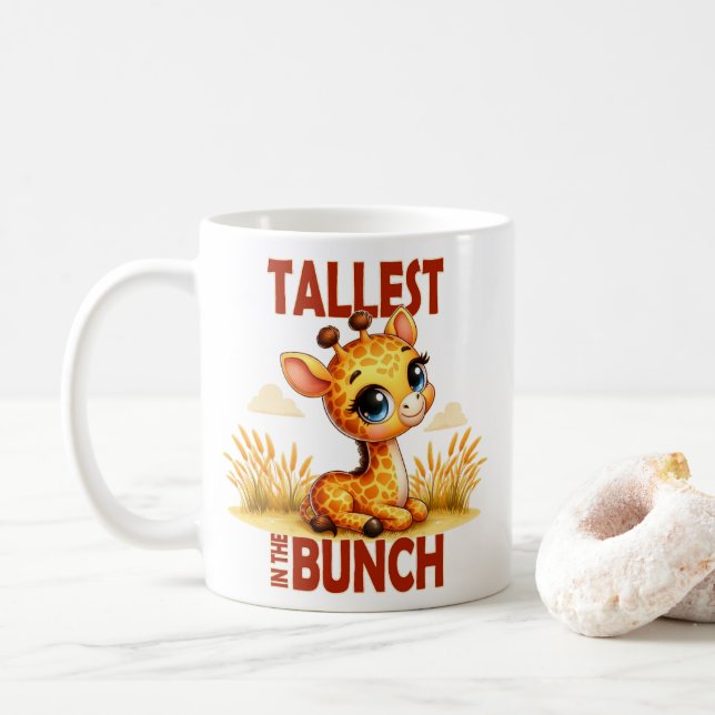 Das Beste im Bunch Pun Niedlicher Baby Giraffe Car Kaffeetasse (Mit Donut)