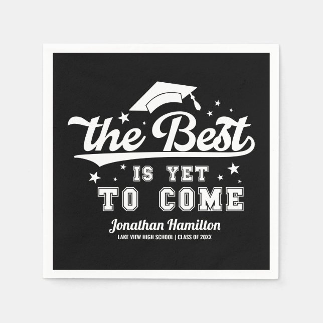 Das Beste ist es noch nicht, Black Grad Party Napk Serviette (Vorderseite)