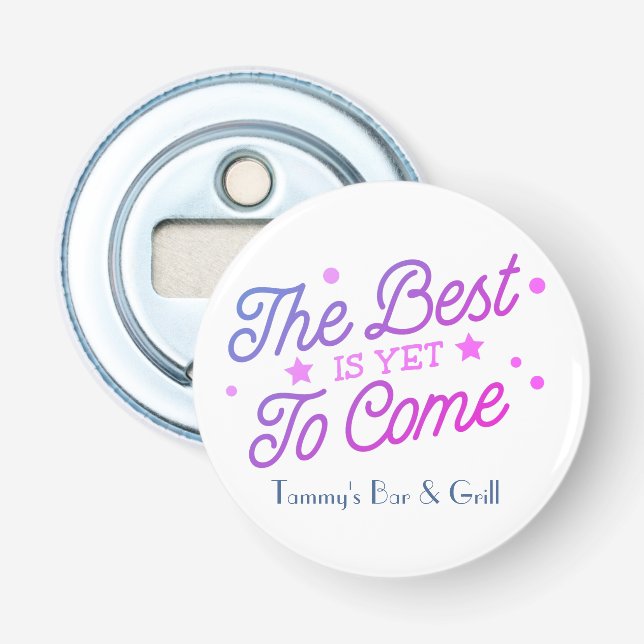 Das Beste ist noch Personalisiert Bar und Grill zu Flaschenöffner (Vorderseite)