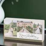 Das Beste ist noch zu kommen Liebe Zitat Hochzeite Holzkisten Schild<br><div class="desc">Hochzeitsblock mit Liebe Zitat und miteinander verflochtene Liebe Herz. Die Fotovorlage ist für Sie Set, um 3 Hochzeitsbilder hinzuzufügen, die in vertikalen und horizontalen Formaten angezeigt werden. Das Zitat lautet "werde alt mit mir, die Weste ist noch zu kommen" in Wirbler Kalligraphie und eleganter Typografie. Der olivgrüne Rand ist im...</div>