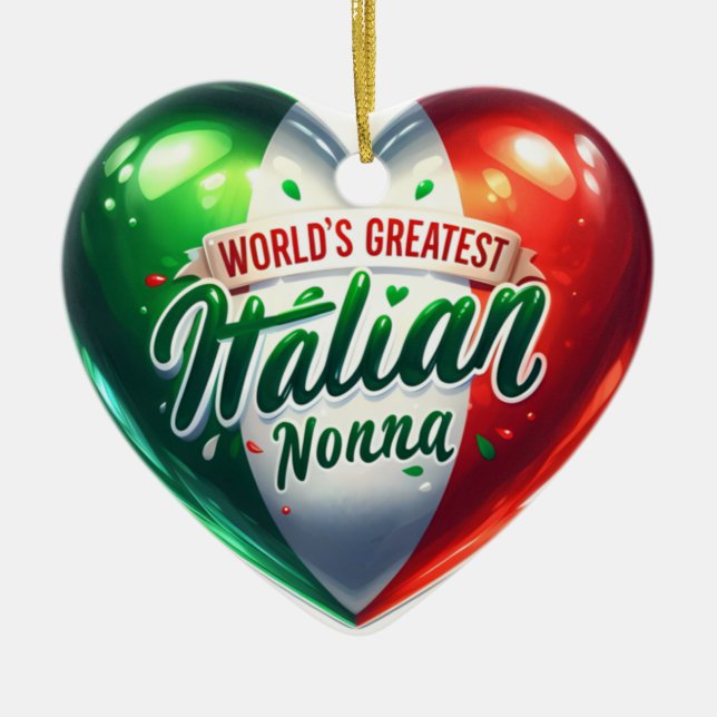 Das Beste italienische Nonnenherz der Welt Keramik Ornament (Vorne)