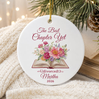 Das beste Kapitel bisher, personalisierte Scheidun Keramik Ornament