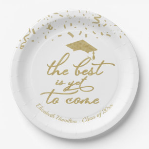 Das Beste kommt noch Gold Schrift Grad Party Pap Pappteller