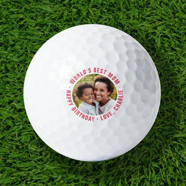 Das beste Mama-Happy Birthday Foto Golf Balls Golfball (Von Creator hochgeladen)