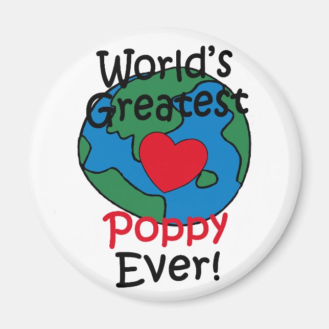 Das Beste Mohnherz der Welt Magnet (Vorne)