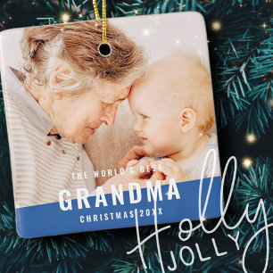 Das beste Oma Modernes Foto der Welt Keramikornament