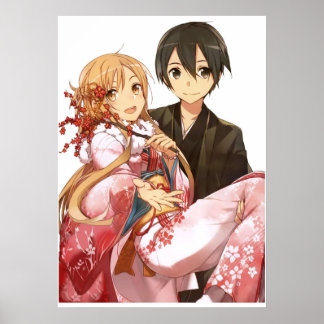 Das beste Paar Kirito und Asuna zum Schwert Kunst  Poster