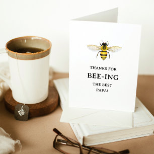 Das beste Papa   Eleganter Niedlicher Bienenvatert Feiertagskarte