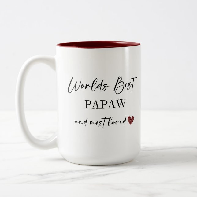 Das beste Papaw-Geschenk der Welt und das am liebs Zweifarbige Tasse (Links)